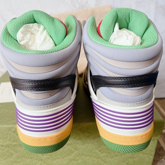 Gucci BASKET Demetra High Top Sneaker Vintage 661303 Black Green Men UK13.5 US14 - Picture 9 of 16